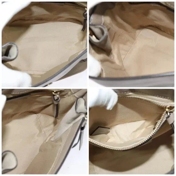 Chloe Fay Shoulder Bag Suede Leather Gray Gold Auth